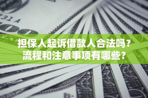 济南担保人起诉借款人合法吗？流程和注意事项有哪些？