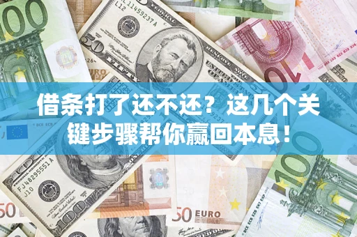 济南借条打了还不还？这几个关键步骤帮你赢回本息！