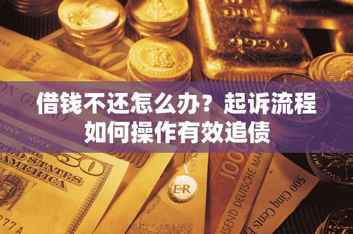 济南借钱不还怎么办？起诉流程如何操作有效追债